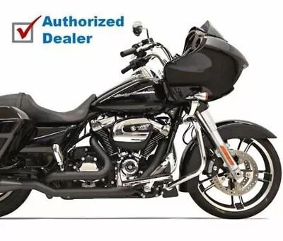 Bassani Black True Dual Down Under Exhaust Header Pipes '17+ Harley Touring • $677.95