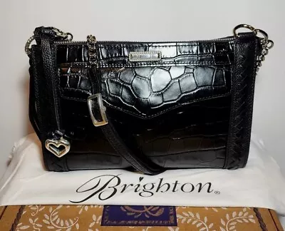 Brighton Rare Amberley Miller Whipstitched Croco Organizer Crossbody W/box Nwot • £307.45