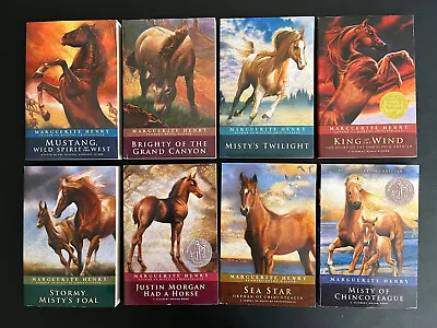 Marguerite Henry 8 Illustrated Book Lot  Brighty Seastar  Stormy Mustang Horse • $44.95