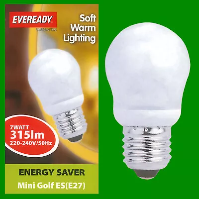 7W (=25W) Mini Golf Ball Round G45 CFL ES E27 Light Bulb Edison Screw Lamp • £1.95