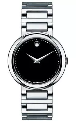 Movado Concerto Black Dial Stainless Steel Ladies Watch 0606419 • $995