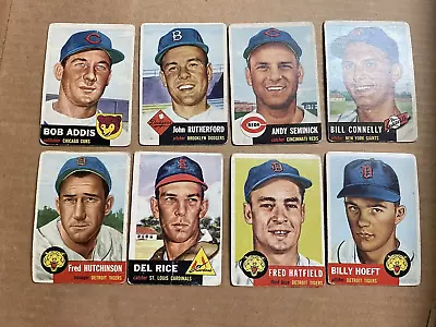 1953 Topps Baseball Card Lot (8) Vintage • $24.50