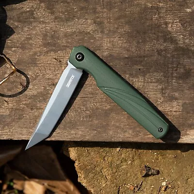 D2 Steel Folding Pocket Knife Green G10 Handle Liner Lock Outdoor EDC Knife • $22