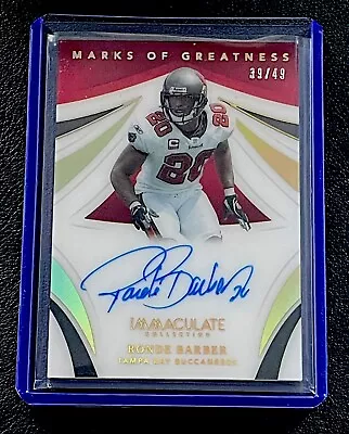 2021 Immaculate RONDE BARBER Marks Of Greatness On Card Auto /49! BUCS! • $26