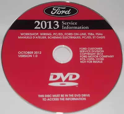 2013 Ford F150 F250 F350 F450 Expedition Mustang Service Repair Manual Dvd • $59.99