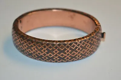 Vintage Native American Indian Copper Hinged Puffy Bracelet ''TE PEE HALMARK'' • $69.95