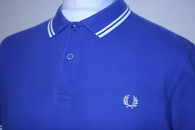 £0.99 • Buy Fred Perry M3600 Polo Shirt - L - Regal Blue -  Twin Tipped - Mod Scooter Top