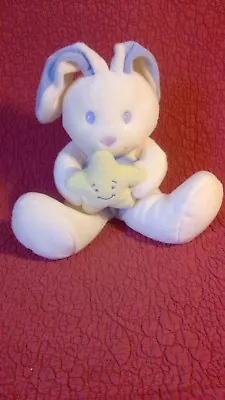 8  Baby Connection MUSICAL BUNNY RABBIT STAR Cream Blue Plush Stuffed Toy • $11.95