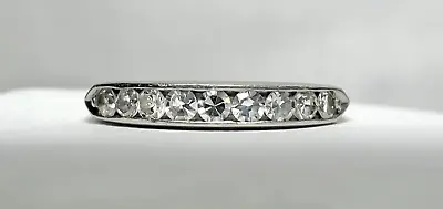 Vintage Ladies Diamond Platinum Wedding Ring Band • $395