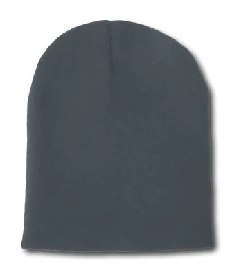 Solid Winter Plain Short Beanies - Charcoal • $7.45