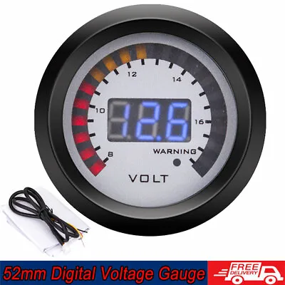 2'' 52mm Digital Analog LED Electronic Auto Car Voltage Gauge Volt Meter 8-16V   • $24.89