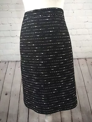 Women's NICOLE MILLER For MARY KAY Black & White Tweed Style Suit Skirt - SZ 14 • $19.99