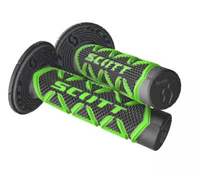 Scott Diamond Handlebar Grips Green Black With Donuts Motocross Dirtbike • $16.95