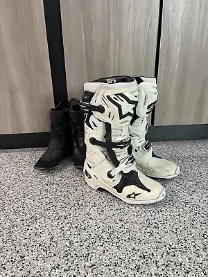 Alpinestars Tech 10 Supervented Offroad Motocross Boots W/ Bootie Size 8 White • $350