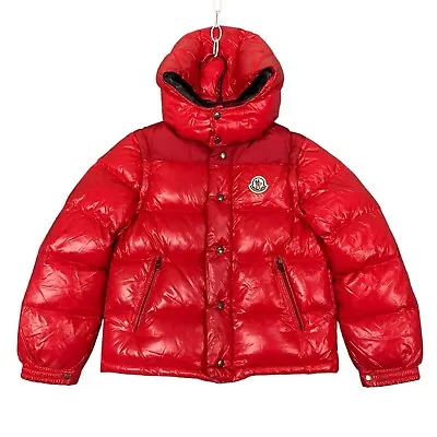 Boys Moncler ANDERSEN GIUBBOTTO Down Puffer Jacket Coat Size 8 Years 130cm Red • $399.95