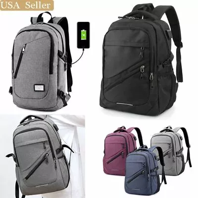 $8.26 • Buy Anti-theft Mens Womens USB Charging Backpack Laptop Notebook Travel School Bag