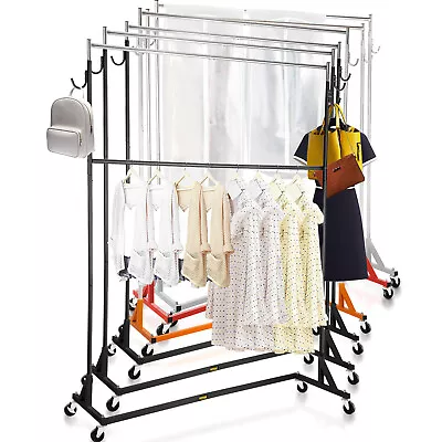 VEVOR Garment Z Rack Rolling Collapsible Clothing Shelf W/Lockable Casters • $57.99