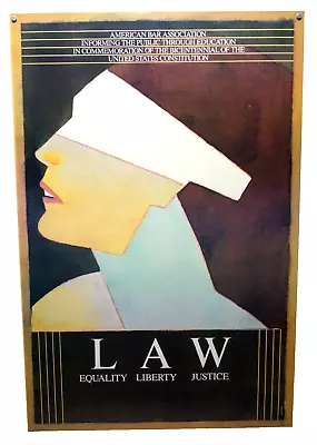 Signed MILTON GLASER Liberty LAW Justice CONSTITUTION Legal BAR Art Deco POSTER • $222.22