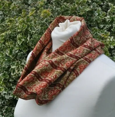 Cowl/snood Vintage Liberty Collier Campbell Flowers Rust Burgundy Green Cream • £14.99