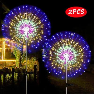 $19.99 • Buy 2Pcs 150LED Solar Firework Lights Outdoor Waterproof Path Lawn Garden Decor Lamp