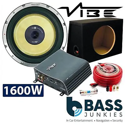 Vibe 1600 WATTS Blackair 12  Car Sub Bass Subwoofer 1000W Mono Amp Box & Amp Kit • £979