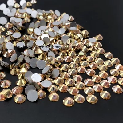 288 1440pcs Bright Gold Rhinestones Flatback Gems For Nails Clothes Craft Decor • $3.51