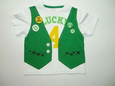 $6.25 • Buy St. Patricks Day T-Shirt Vest Look Lucky Lad #4 Good As Gold 12M