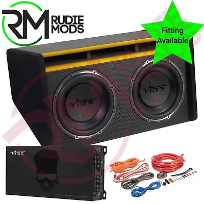 VIBE SLICK MIT 12  Twin Bass Enclosure Car Sub With Amp & Wiring Kit • £699