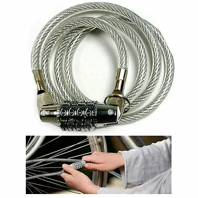 2FT Bicycle Cable Lock Combination Bike Flexible Four Digit Security Metal Wire • $8.59