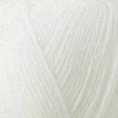 James C Brett Baby Shimmer 4 Ply Knitting Wool Yarn - BYS4 White • £5.99