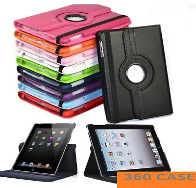 Leather 360 Rotating Smart Case Cover Apple IPad 8th 7th Generation 10.2  2020 • £4.99