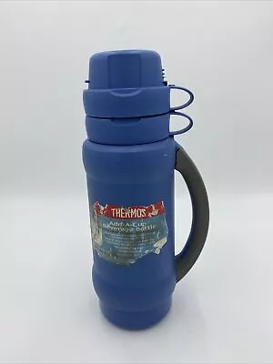 Thermos Model 32-34-100 Blue 1.0 Liter Vacuumware 2 Cups Lid Travel Coffee Tea • $12