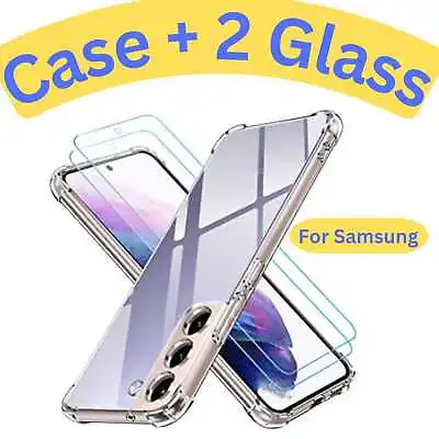 Case Samsung S23/S22/S21 Ultra A04 A14 A34 A54 Tempered Glass Screen Protector • £3.99