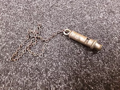 Vintage  Metal Whistle The Metropolitan Bobby Patent J Hudson & Co On Chain • £10