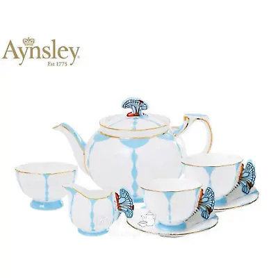 Aynsley Butterfly Handle Tea / Coffee Complete Set  4 Colours To Choose • £390.14