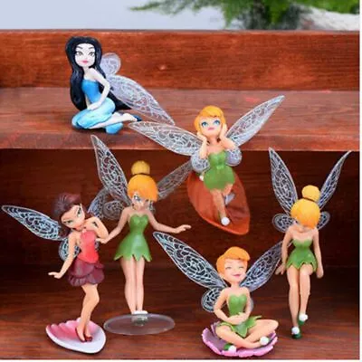 6Pcs Tinkerbell Fairies Princess Action Figures Doll Toy Kids Birthday Decor UK • £6.14