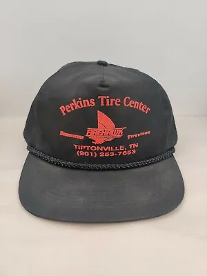 Vintage Perkins Tire Bridgestone Firestone Firehawk TN USA Trucker Hat Snapback • $12