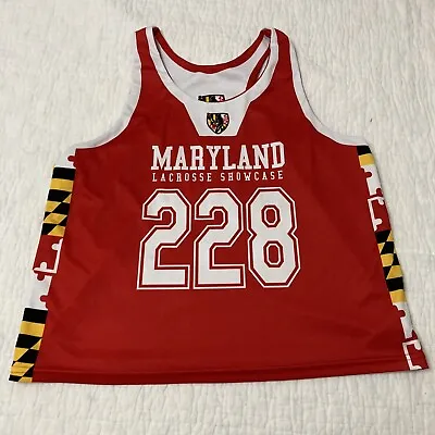 Maryland Terrapins Women's Lacrosse Jersey M-L Red White Reversible Showcase • $13.50