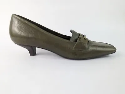 Daniel Hechter Green Leather Low Heel Shoes Uk 4 Eu 37 • £16.99