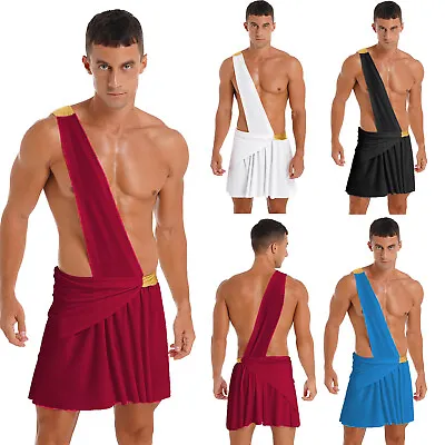 Greek God Toga Mens Adult One Shoulder Roman Costumes For Halloween Theme Party • $13.20