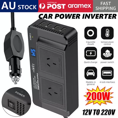 Car Power Inverter 12V To 240V AC Converter 200W W/ 4USB Phone Charger Vehicle • $31.90