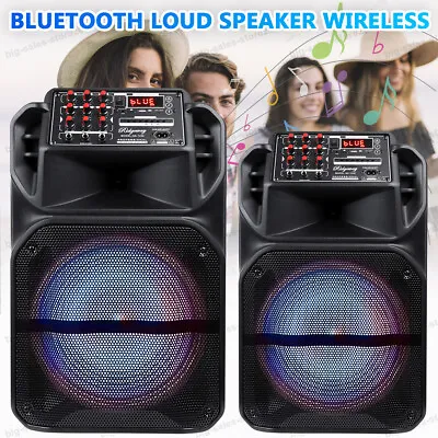 9000W Large Party Bluetooth Speaker Heavy Bass Stereo Sound Karaoke Machine +Mic • $95.99