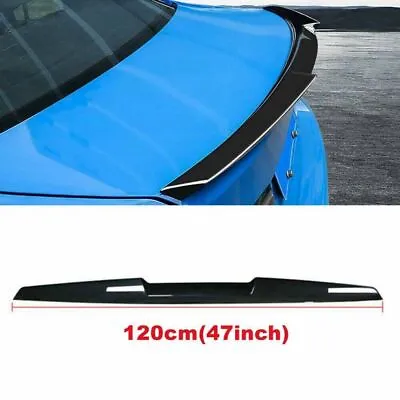Black Universal Car Rear Roof Lip Spoiler Tail Trunk Wing PU Sticker Adjustable • $34.82
