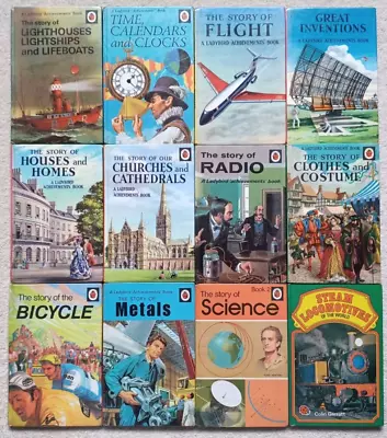 Lot Of 12 Ladybird Achievement/Story Of Books S601 Bicycle Radio Metals Time • £14.99