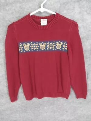 Disney Boy's Sweater Large Vintage Mickey Mouse Christmas Tight Knit Fair Isle • $12