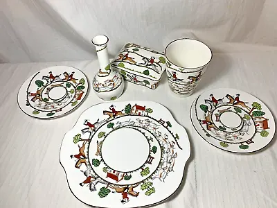 RARE Wedgwood Hunting Scene 6-pc Place Settings MINT • £178.32