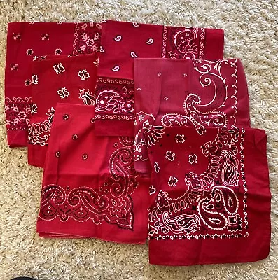 Lot Of Six Vintage Bandanas Fast Color Hav A Hank Cotton Western Selvedge • $18