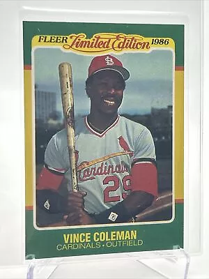 1986 Fleer Limited Edition Vince Coleman Rookie Card #11 NM-MT FREE SHIPPING • $1.25