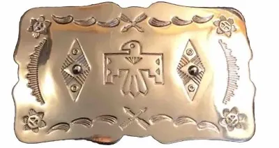 Vintage Bell Nickel Silver Belt Buckle Thunderbird Arrows Native American • $21