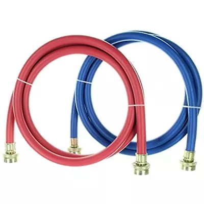 Rubber Washing Machine Hoses  6 Foot Long (2 Pack) - Color Coded - Kelaro • $16.99